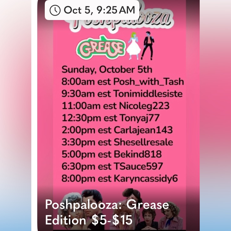 Poshpalooza!Grease Edition!! Deals For The Pink Ladies